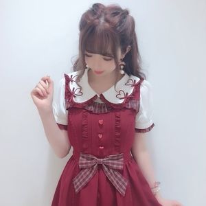 Liz Lisa Heart Blouse in Bordeaux